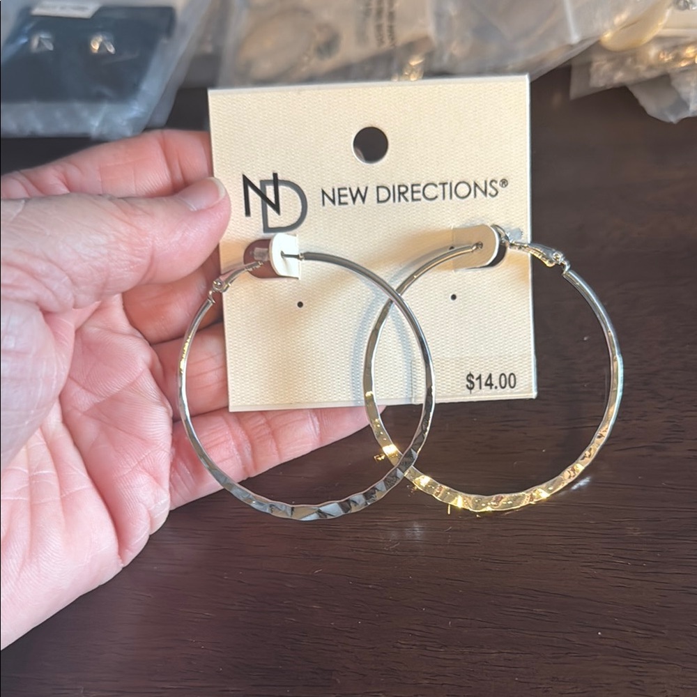 New Directions Silver Hoop Earrings